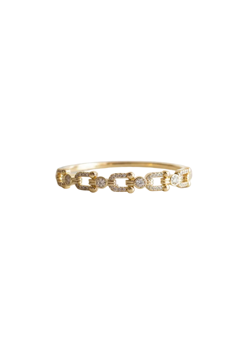 Brazalete Oro 18K Microcirconia Enlace