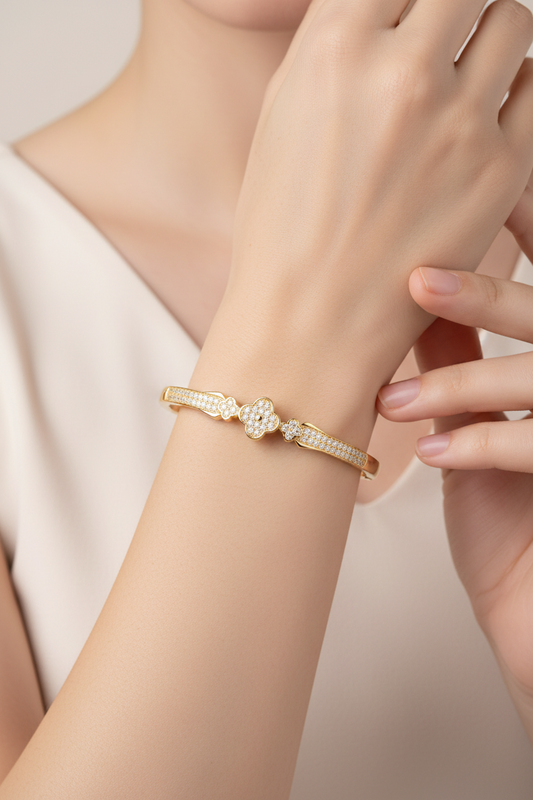 Brazalete Dorado Microcirconia Encanto