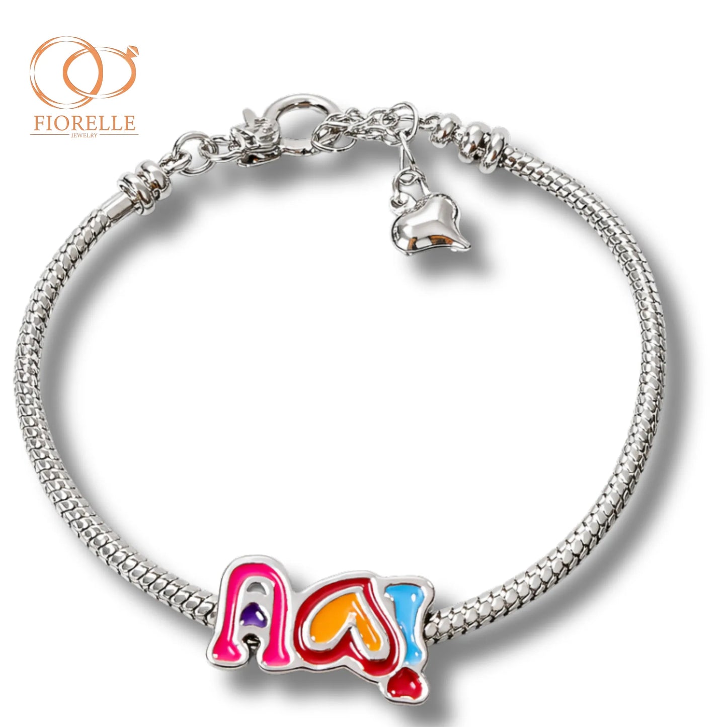 Pulsera Cadena Snake con Dije Central Multicolor