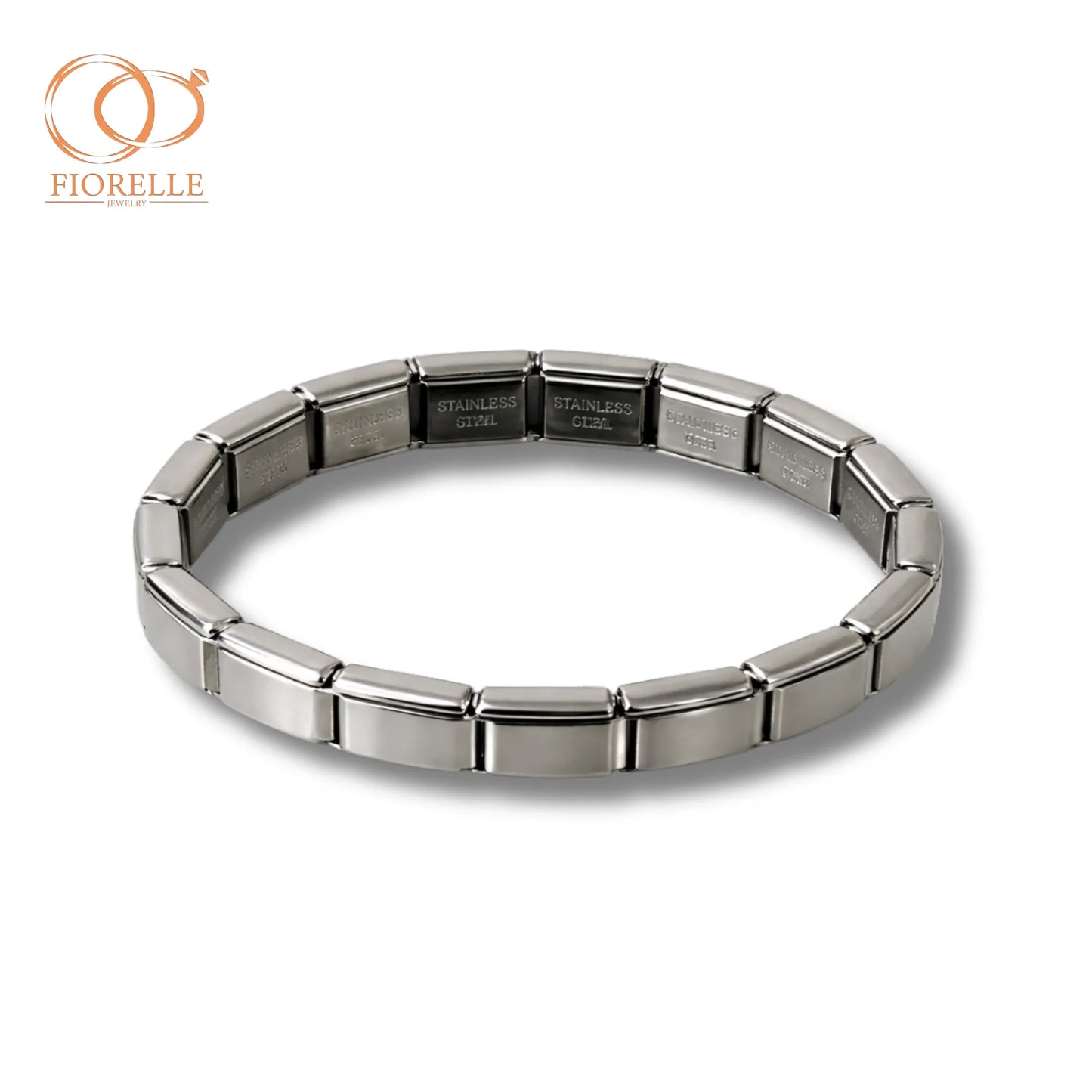 Pulsera Modular Plateada de Acero Inoxidable