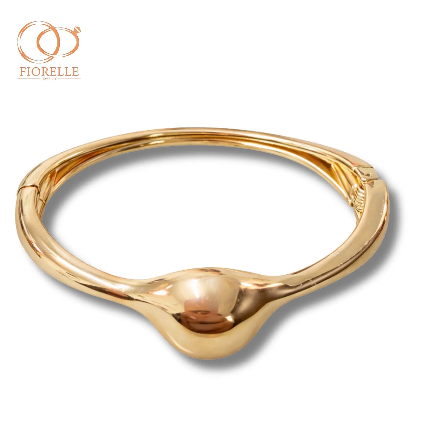 Brazalete Dorado Diseño Orgánico Gota Central