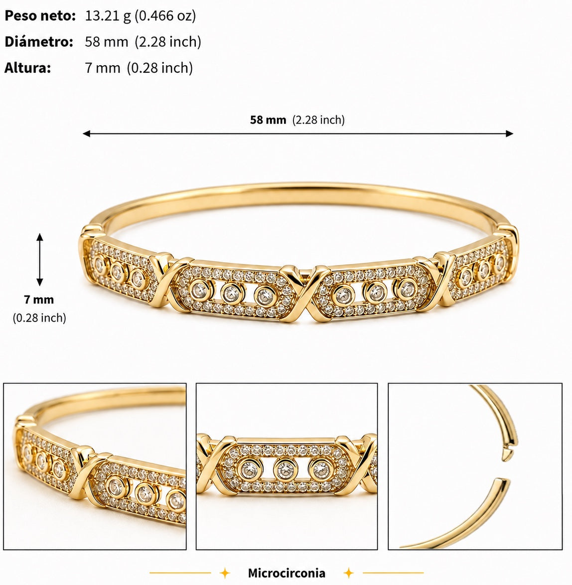 Brazalete Dorado Microcirconia Eterna