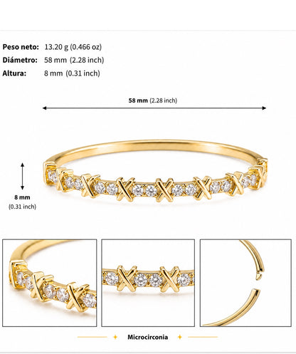 Brazalete Dorado Microcirconia Reflejo