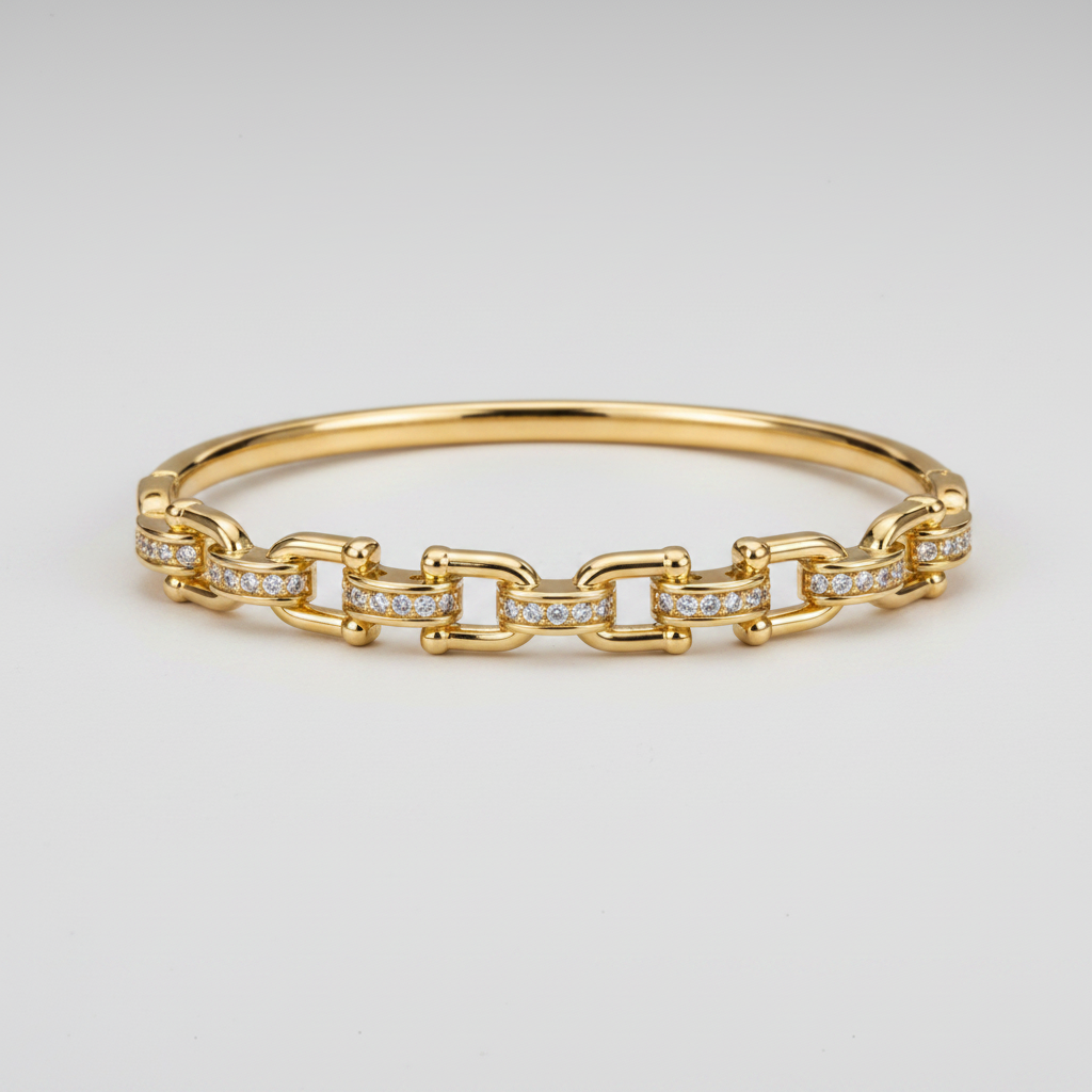 Brazalete Dorado Microcirconia Trenzado Imperial