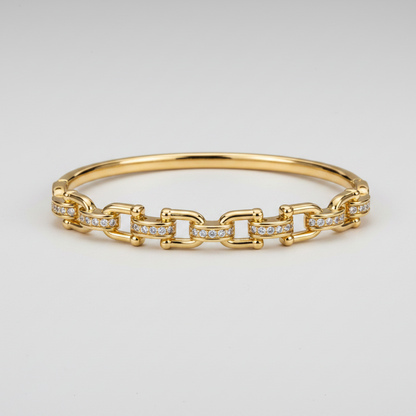 Brazalete Dorado Microcirconia Trenzado Imperial