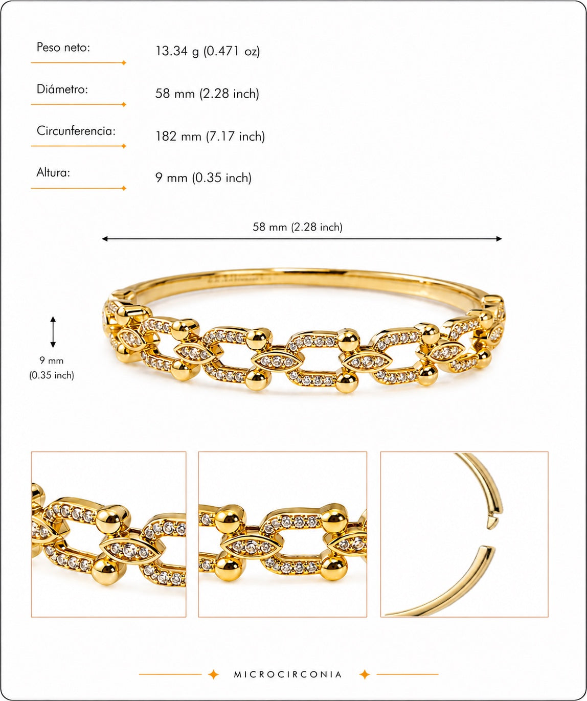Brazalete Dorado Microcirconia Legado