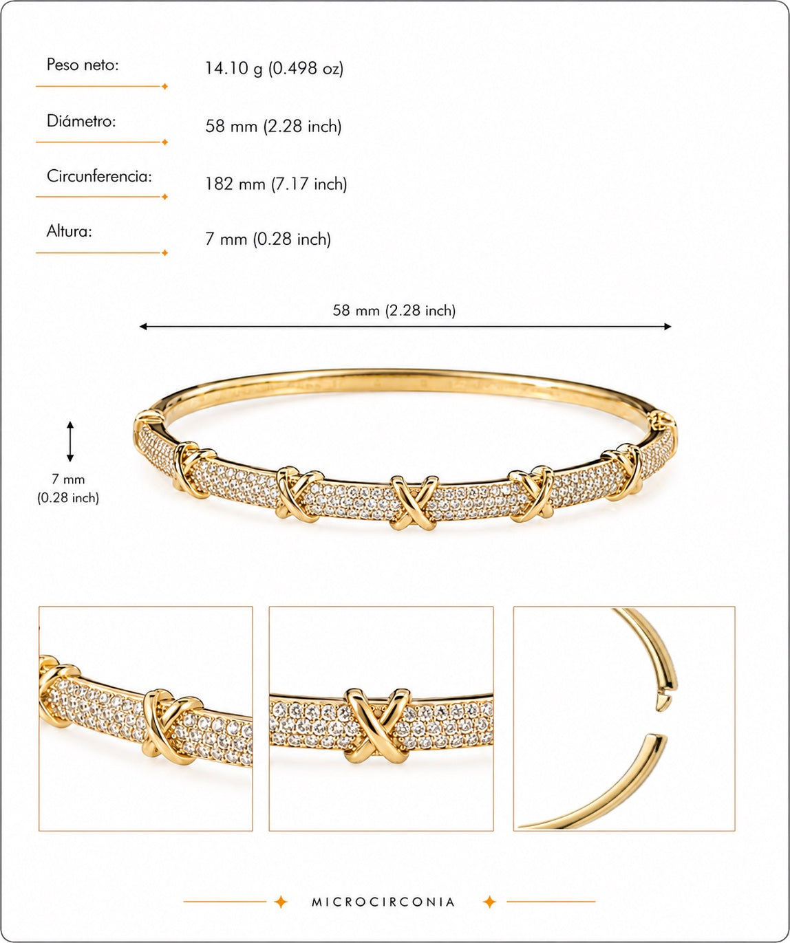 Brazalete Dorado Microcirconia Enigma