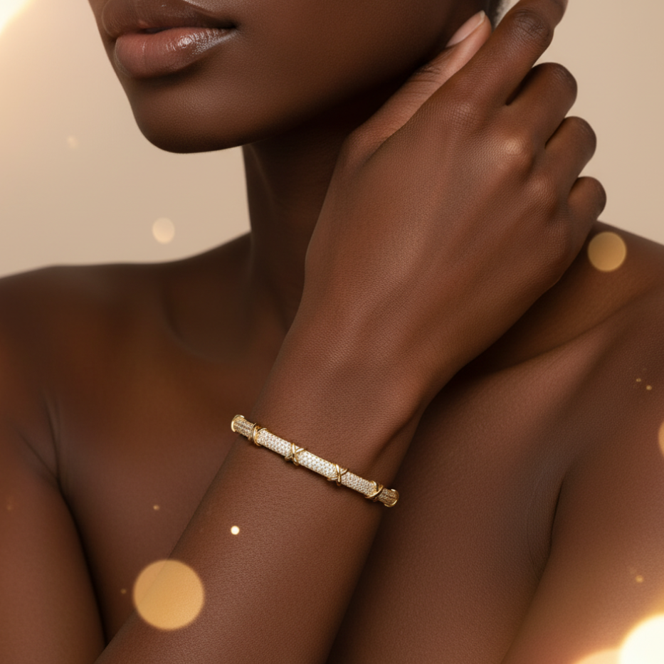 Brazalete Dorado Microcirconia Enigma