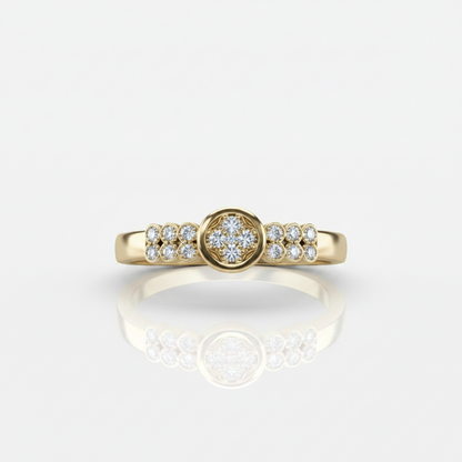 Anillo Microcirconia Medallón Circular