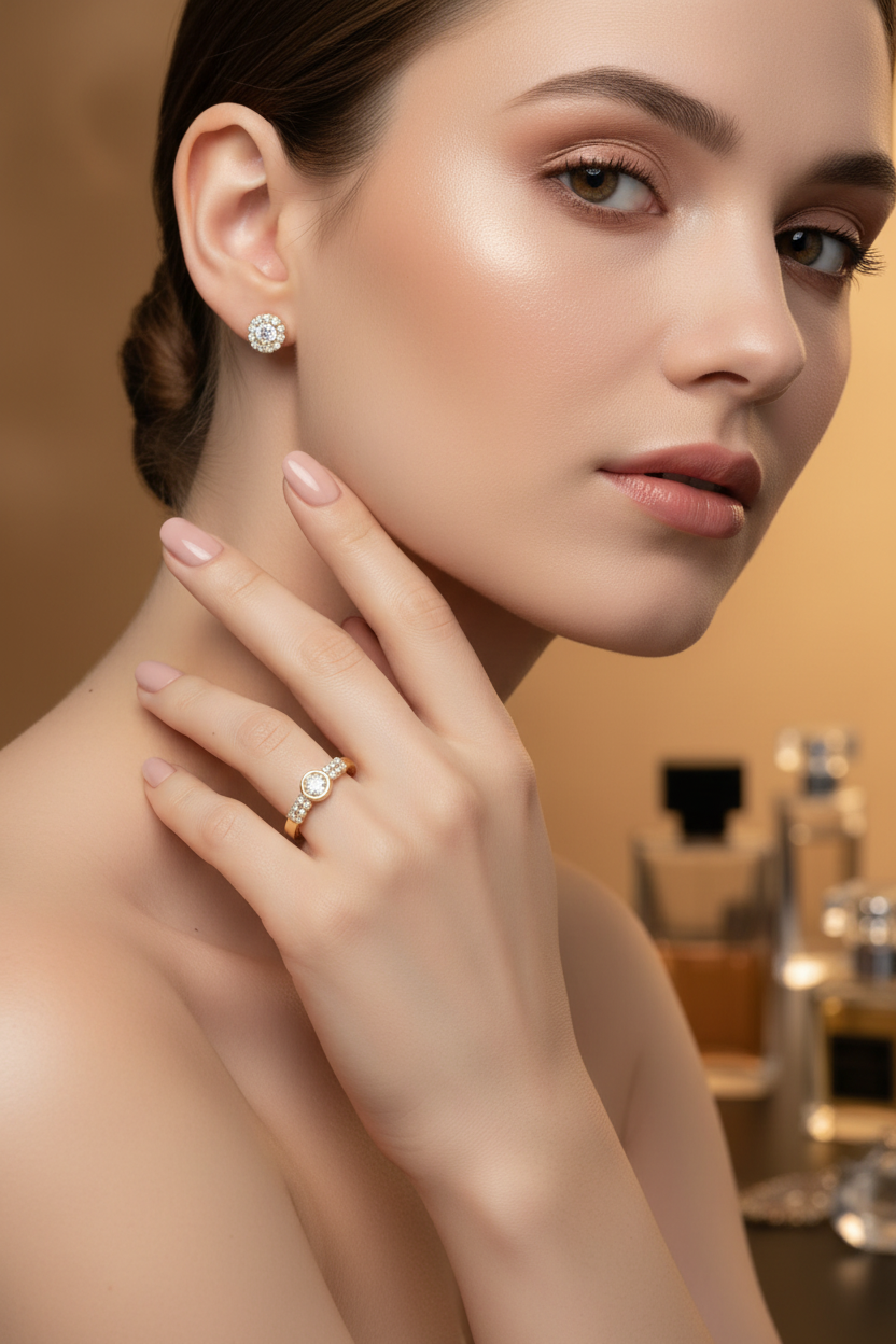 Anillo Microcirconia Medallón Circular
