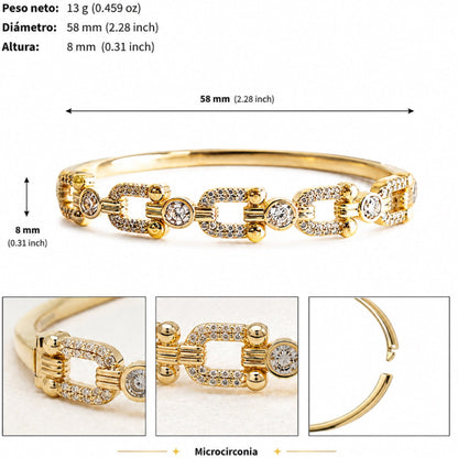 Brazalete Oro 18K Microcirconia Enlace
