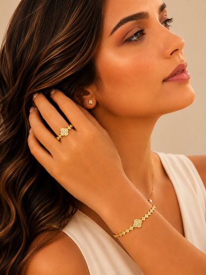 Anillo Microcirconia Cruz Ornamentada