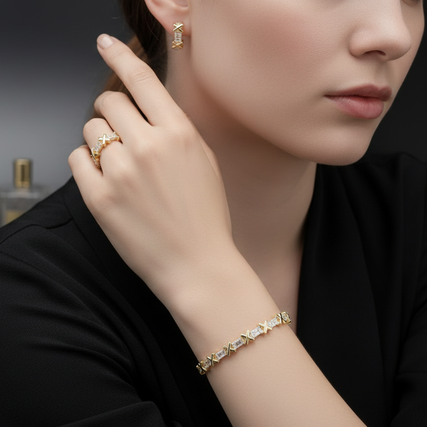 Anillo Microcirconia Eslabones en X