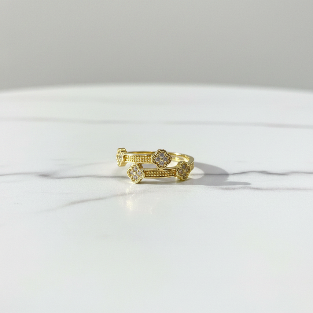 Anillo Microcirconia Trébol Pequeño
