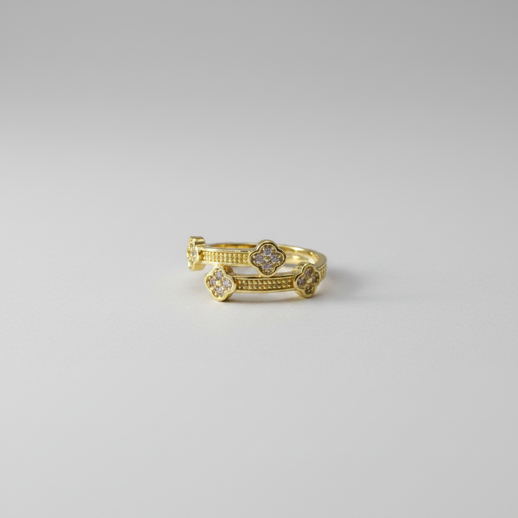 Anillo Microcirconia Trébol Pequeño