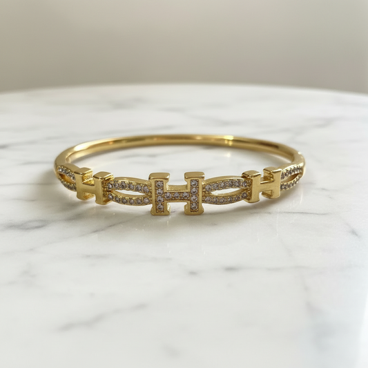 Brazalete Dorado Microcirconia Aura