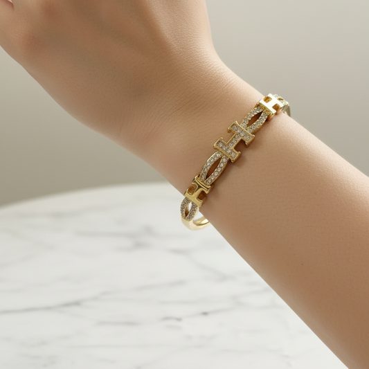 Brazalete Dorado Microcirconia Aura