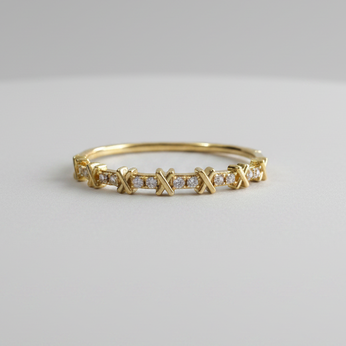 Brazalete Dorado Microcirconia Reflejo