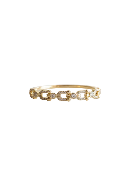 Brazalete Oro 18K Microcirconia Enlace