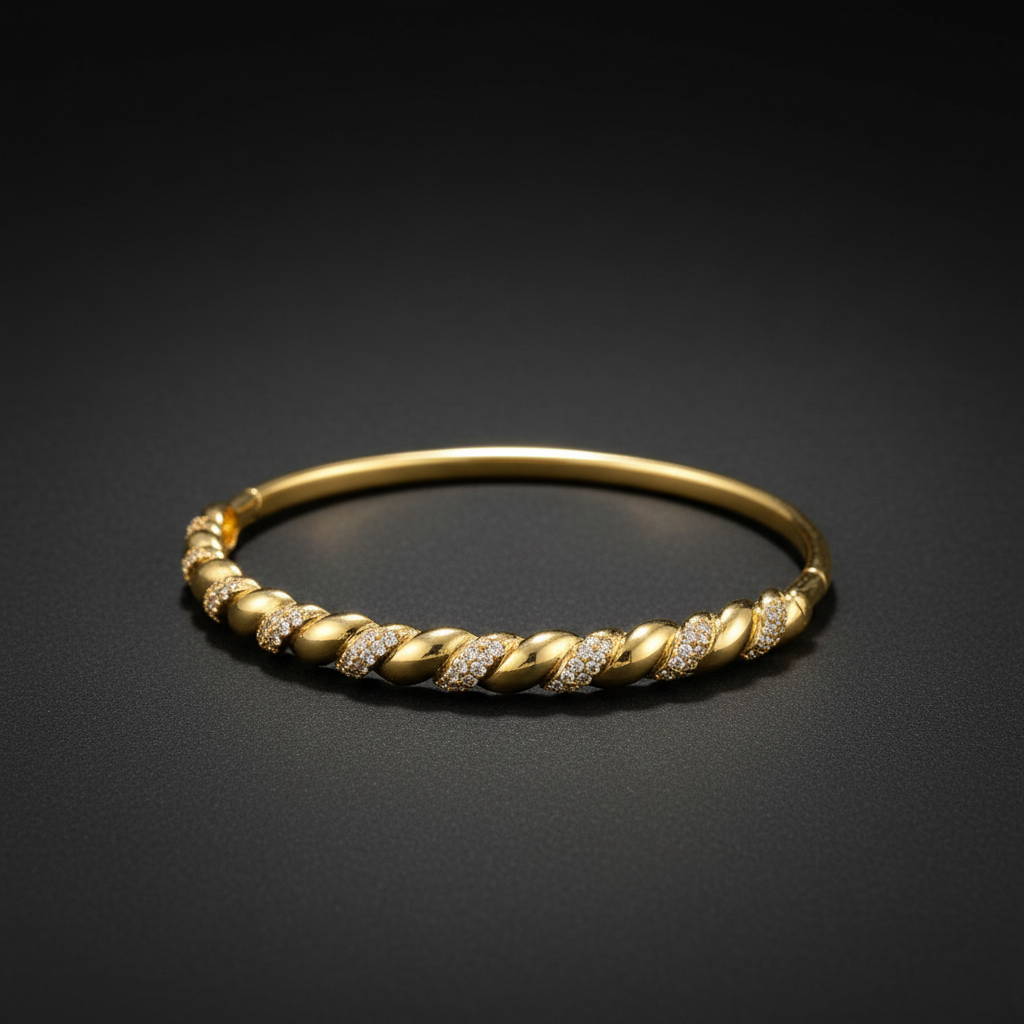 Brazalete Dorado Microcirconia Motivo Arquitectónico
