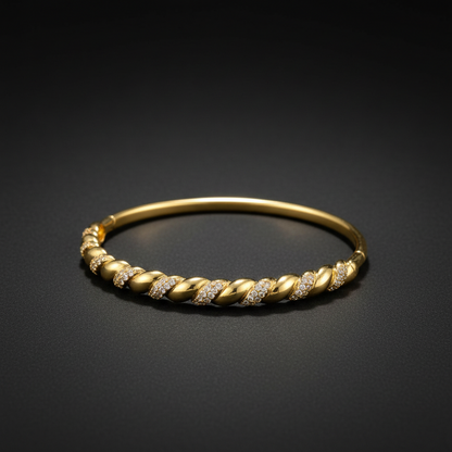 Brazalete Dorado Microcirconia Motivo Arquitectónico