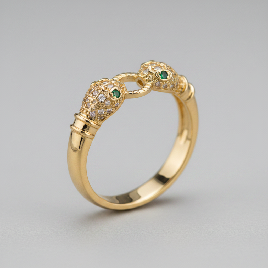 Anillo Serpiente Dorado Texturizado