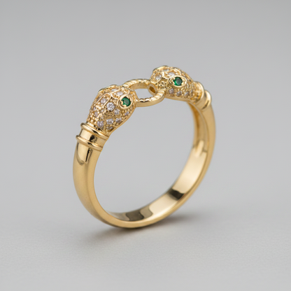 Anillo Serpiente Dorado Texturizado