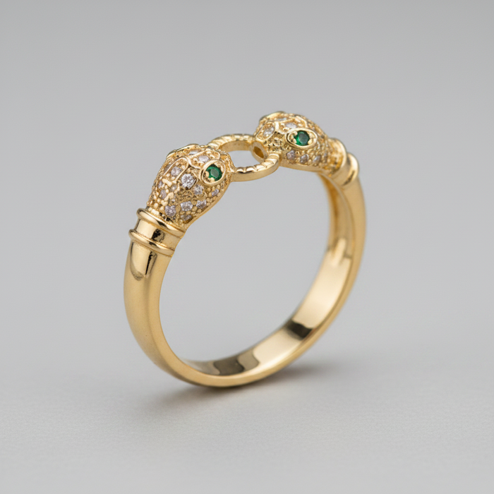 Anillo Serpiente Dorado Texturizado