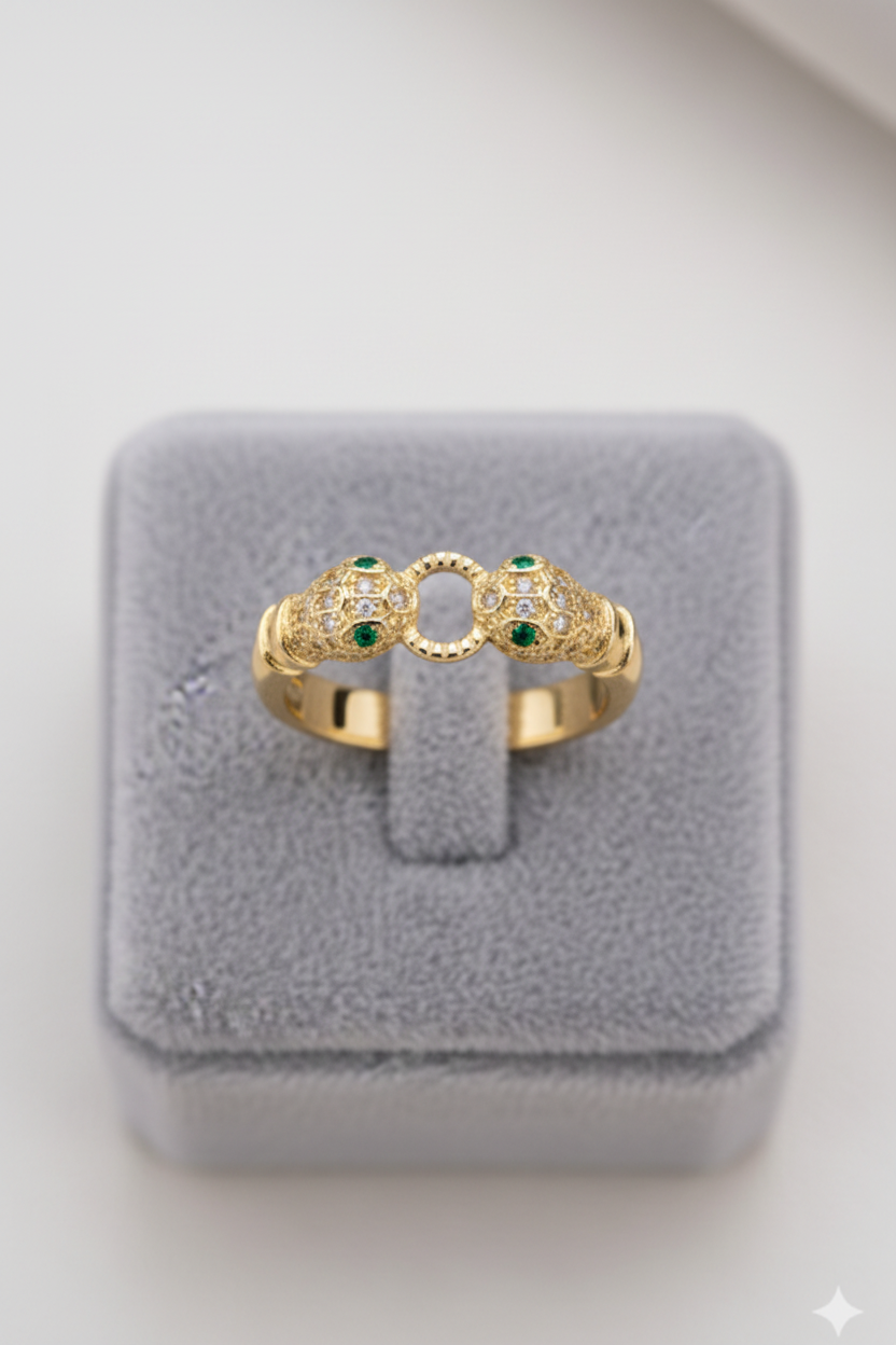 Anillo Serpiente Dorado Texturizado
