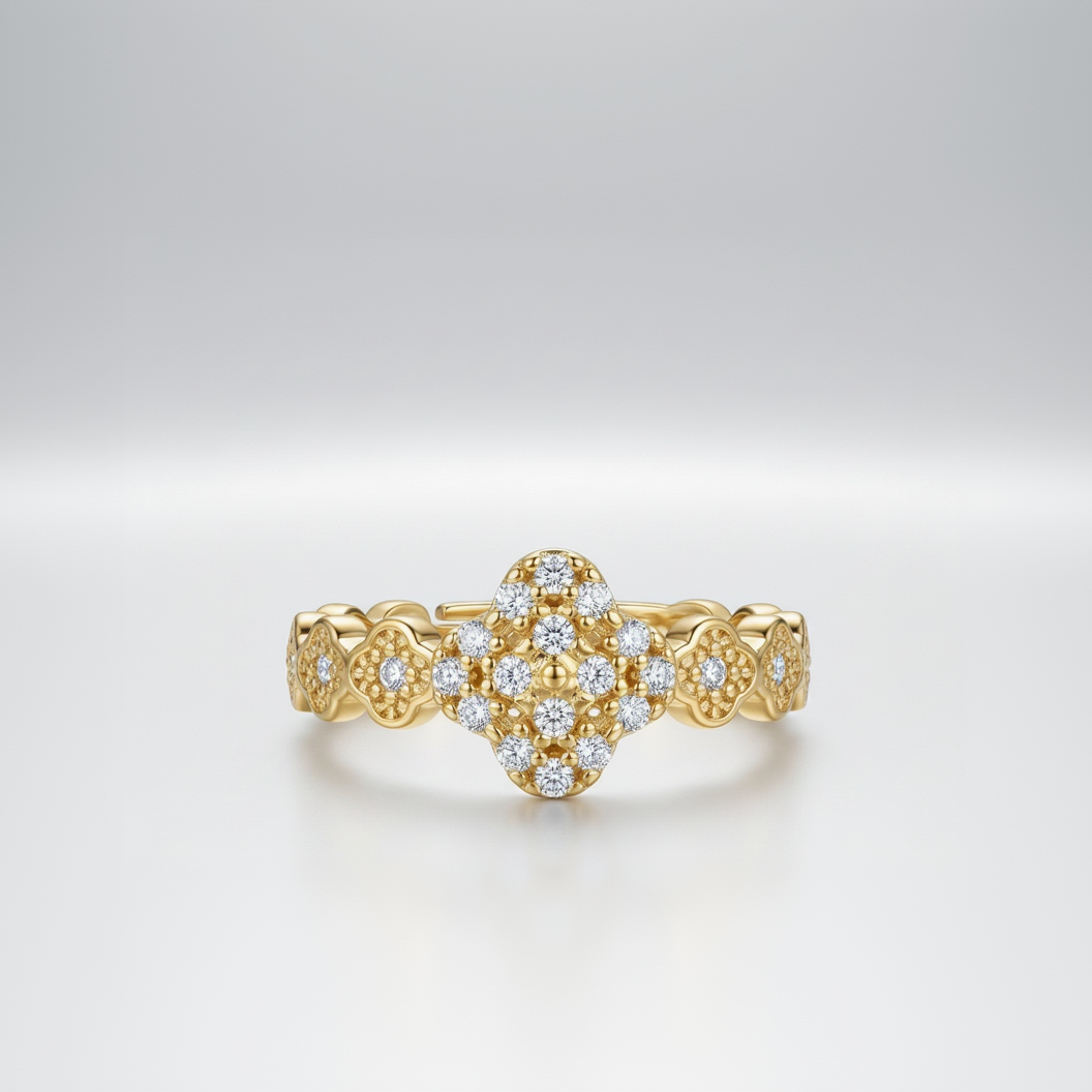 Anillo Microcirconia Cruz Ornamentada