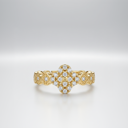 Anillo Microcirconia Cruz Ornamentada