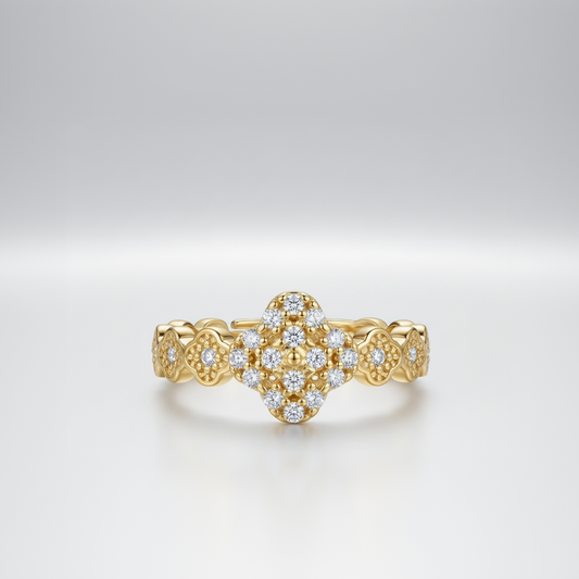 Anillo Microcirconia Cruz Ornamentada