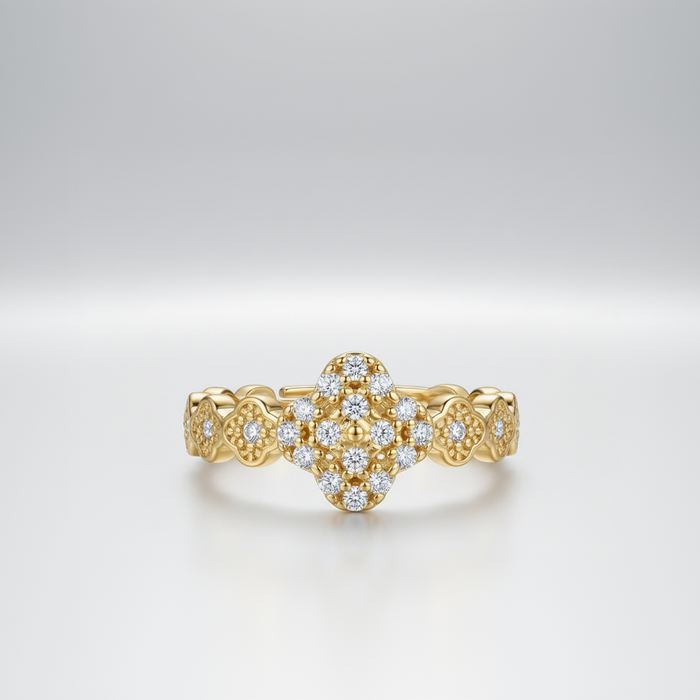 Anillo Microcirconia Cruz Ornamentada