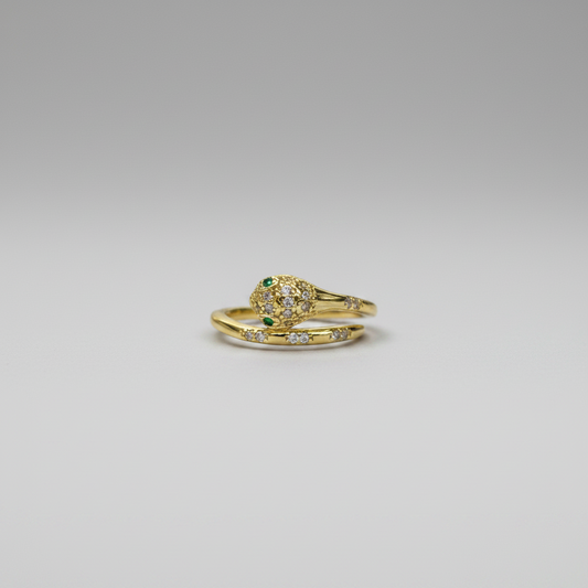 Anillo Microcirconia Serpiente Ojos Esmeralda