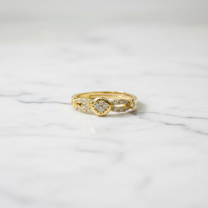 Anillo Microcirconia Nudo con Círculo