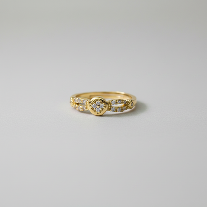 Anillo Microcirconia Nudo con Círculo