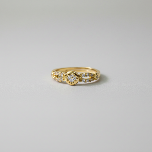 Anillo Microcirconia Nudo con Círculo