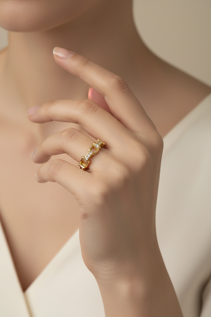 Anillo Microcirconia Eslabones Geométricos