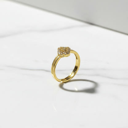Anillo Microcirconia Trébol Texturizado