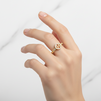 Anillo Microcirconia Aro con Barra