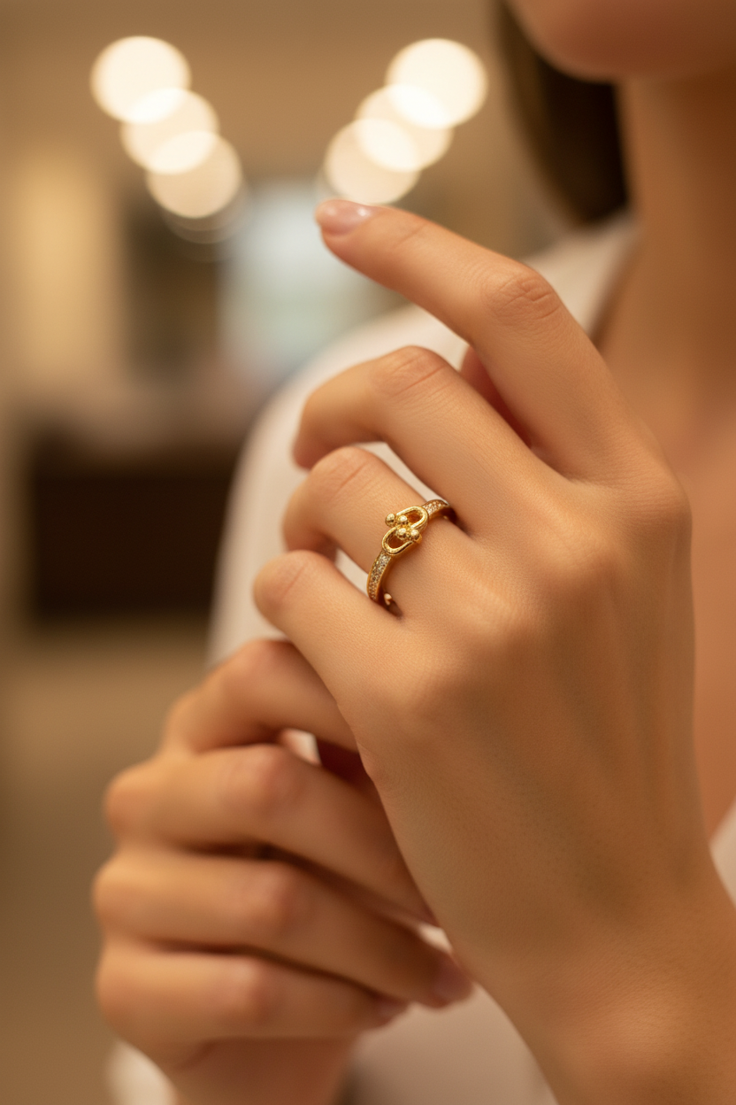 Anillo Microcirconia Delicado con Nudo