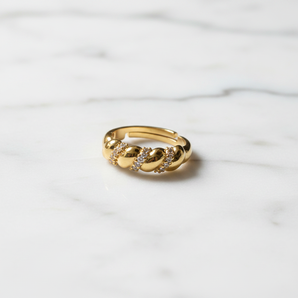 Anillo Microcirconia Textura Ondulada