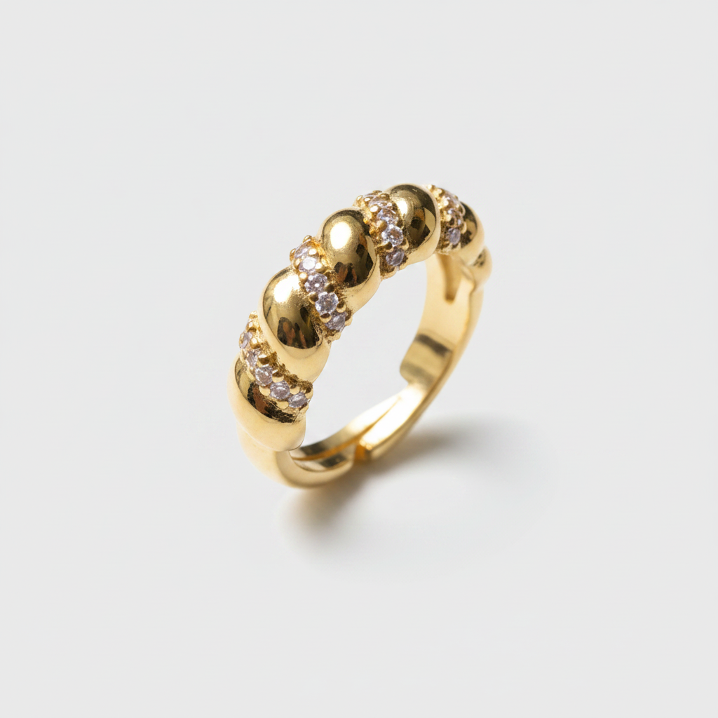 Anillo Microcirconia Textura Ondulada