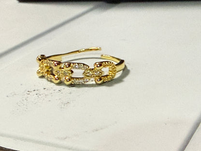Anillo Microcirconia Textura con Perlas