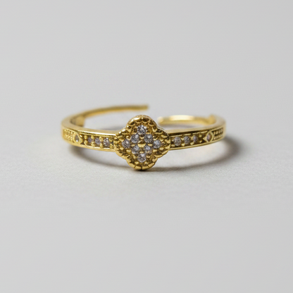 Anillo Microcirconia Medallón con Acento