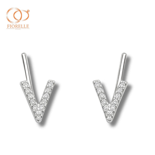 Aretes Inicial V Asimétrica con Destello