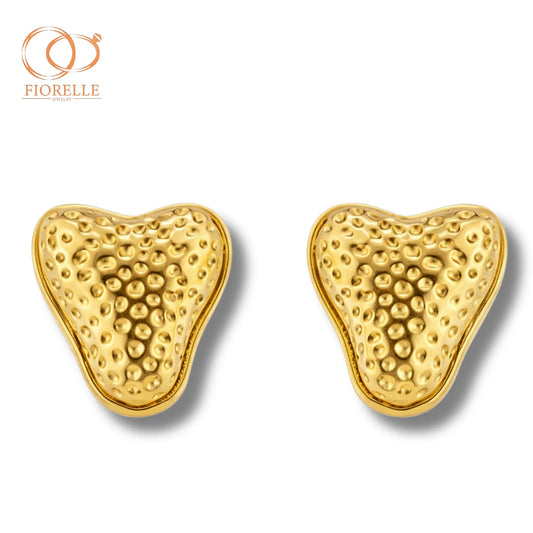 Aretes Corazón Orgánico Texturizado