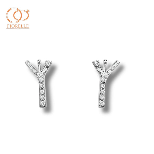 Aretes Inicial Y con Destello Lineal