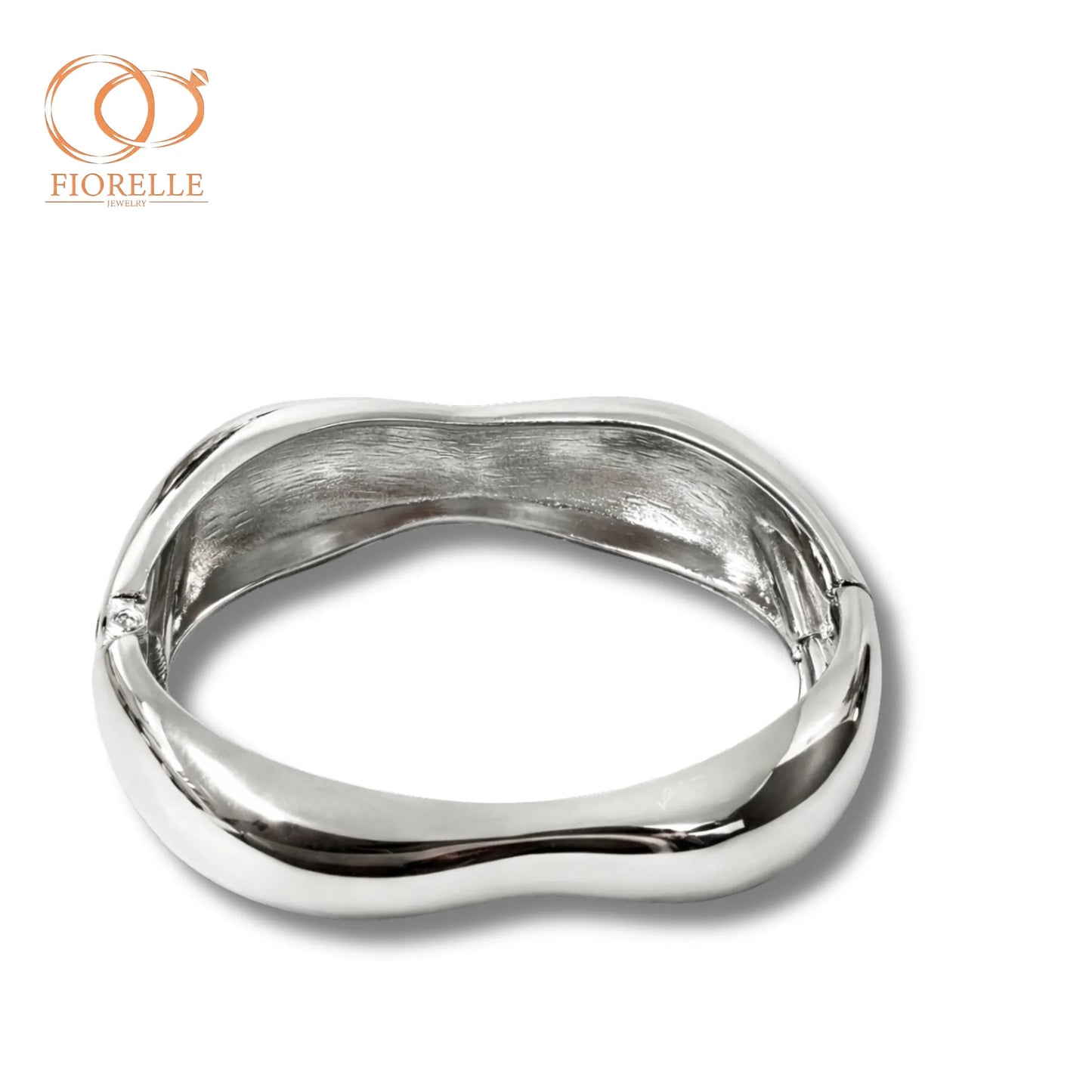 Pulsera Plateada Orgánica Ondulada