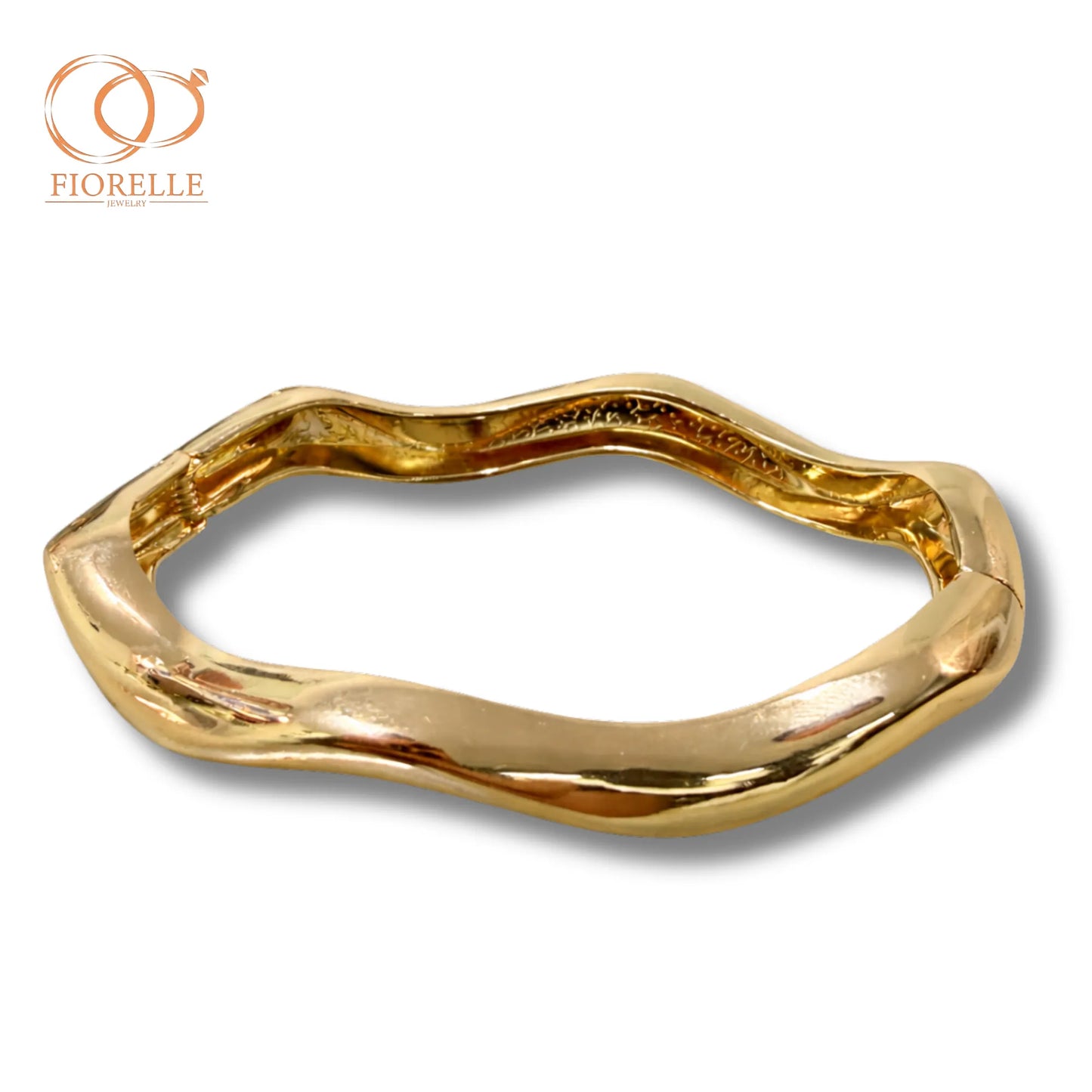Pulsera Brazalete Orgánico Ondulado Dorado